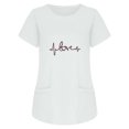 thumbnail image 1 of iTNHFP Vêtements Tendance pour Femmes, Haut Imprimé à Manches Courtes avec Poche, 1 of 6