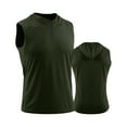 thumbnail image 3 of WMTBSRSW Casual Half Zip Shirts for Men Workout Athletic Running Gym Tank Tops Quick Dry Sleeveless Performance Moisture Wicking T Shirt Slim Fit Solid Basic Tee Army Green S, 3 of 6