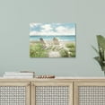 thumbnail image 2 of Seascape Wall Art Canvas Picture: Beach Chair Seascape Print Decor Ocean Coastal Scene Painting Seaside Sea Wave Grass Artwork for Bathroom Living Room, 2 of 6