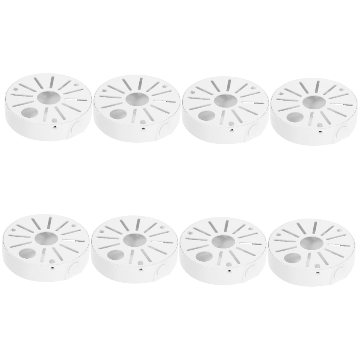 KALLORY 8Pcs White Aluminum Alloy CCTV Junction Box for Outdoor Cable Management and Dome Camera Mount