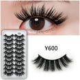 thumbnail image 2 of Pestañas postizas de visón sintético, paquete de 10 pares, pestañas 8D dramáticas, estilo ojo de gato con volumen, paquete múltiple de pestañas de visón, 2 of 4