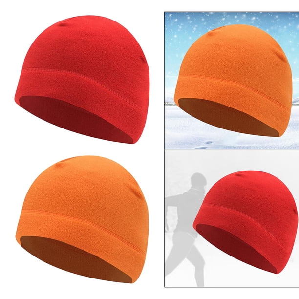 Gorros gruesos de invierno BLESIY Naranja roja para mujer