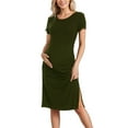 thumbnail image 2 of Women's Maternity Dress Short Sleeve Split Pregnancy Dresses Maternity Clothes, 2 of 6