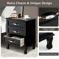thumbnail image 6 of Gymax 3 Drawers Nightstand Wood Sofa End Side Accent Furniture Table Black, 6 of 9