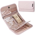 thumbnail image 1 of BELALIFE Organizador de Joyas de Viaje, Rollo de Almacenamiento Plegable para Pendientes, Collares, Anillos, Pulseras, Broches, Rosa, 1 of 5