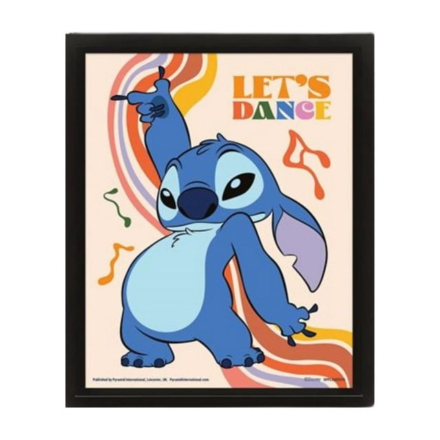 Lilo et Stitch Danse Laissons-le Affiche Lenticulaire 3D Encadrée