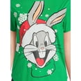 thumbnail image 3 of Bugs Bunny Women's Christmas Graphic T-Shirt with Short Sleeves, Sizes XS-XXXL, 3 of 5