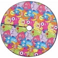 thumbnail image 1 of FMSHPON Monsters Pattern Xmas Christmas Tree Skirt Stand Mat for Holiday Party Decoration Indoor Outdoor 36 inches, 1 of 3
