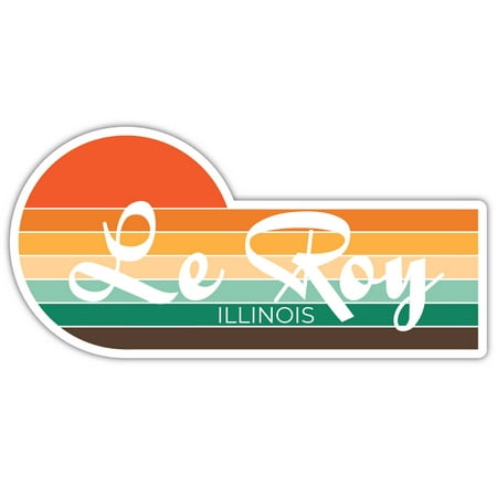 

Le Roy Illinois 3724 x 2.25 Inch Fridge Magnet Retro Vintage Sunset City 70s Aesthetic Design