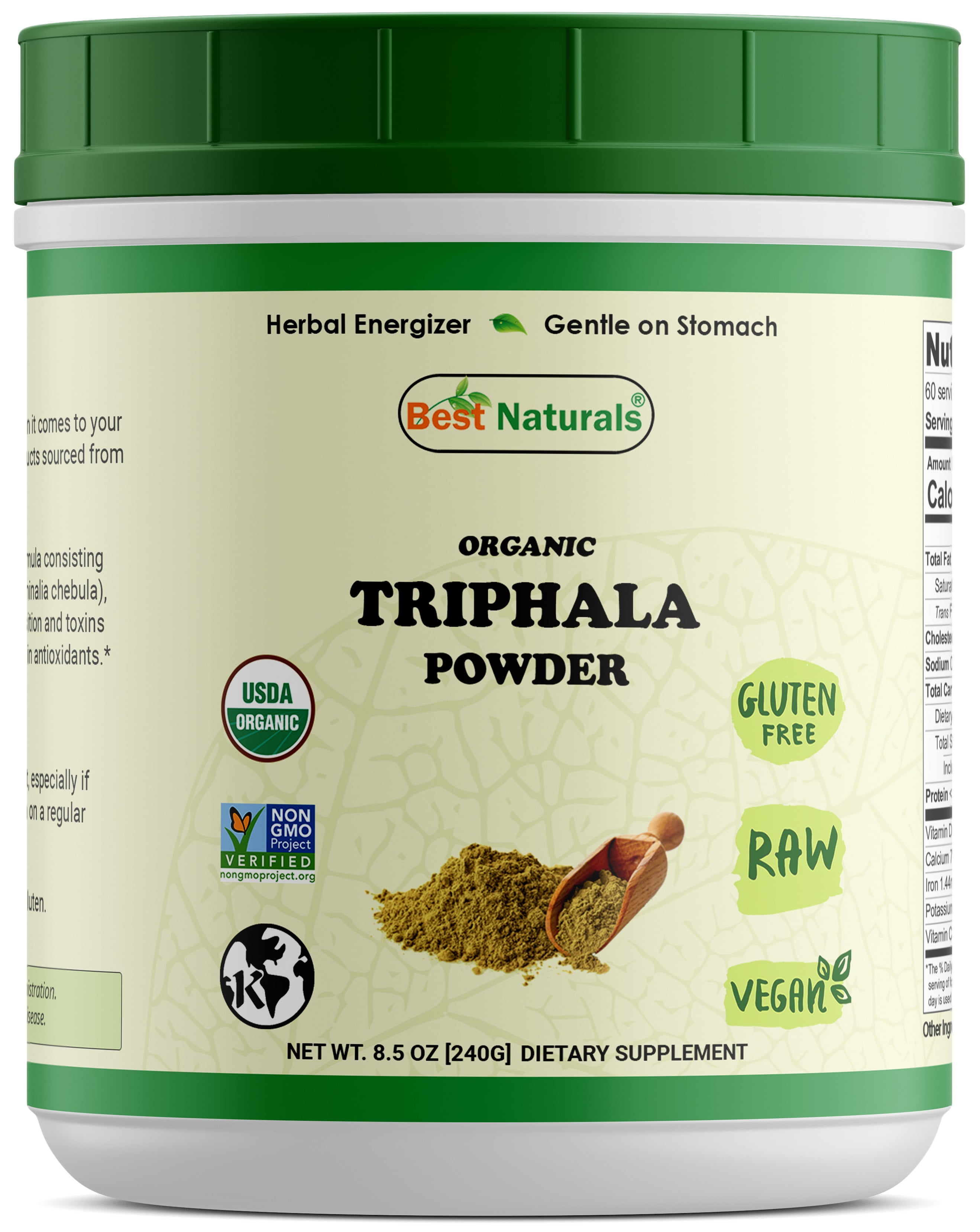 Best Naturals Certified Organic Triphala Powder 8.5 OZ (240 Gram), Non