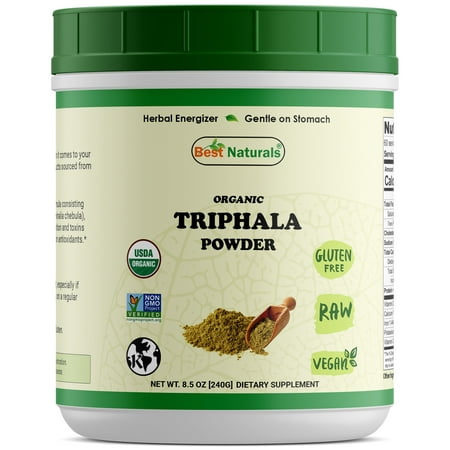 Best Naturals Certified Organic Triphala Powder 8.5 OZ (240 Gram), Non-GMO Project Verified & USDA Certified