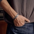 thumbnail image 3 of Pulsera de plata 99 con forma de calavera para hombre, hecha a mano con puño abierto, 3 of 3
