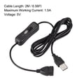 thumbnail image 3 of Uxcell USB Cable with ON/Off Switch USB Male to Female Extension Cord 2M Black, 3 of 5