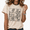 2-Apricot, variant on Cozymy Women's Cute Night Owl Graphic Shirts Crewneck Short Sleeve Washed Distressed Retro Tops Trendy Floral Print Tees
