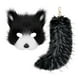 thumbnail image 3 of Máscara y cola de Therian, conjunto de cosplay de gato para mujeres y niñas, máscara de media cara para fiestas. Negro Blanco, 3 of 9