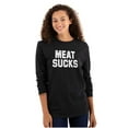 thumbnail image 3 of Meat Sucks Vegan Vegetarian Veggie Long Sleeve TShirt Men Women Brisco Brands S, 3 of 5