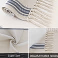 thumbnail image 6 of Abstract Geometric Blue Stripe Bathroom Rug 2'x3', White Backdrop Low Profile Front Entryway Rug with Tassels, Woven Cotton Washable Kitchen Mat Carpet for Foyer Bedroom Back Door Decor, 6 of 9
