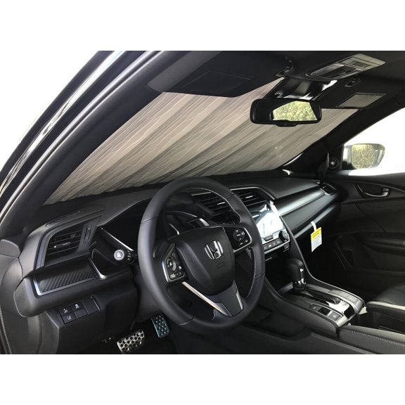 HeatShield, The Original Windshield Sun Shade, Custom-Fit for Honda Civic Hatchback (5D) w/ Sensor 2017, 2018, 2019, 2020, 2021, Silver Series