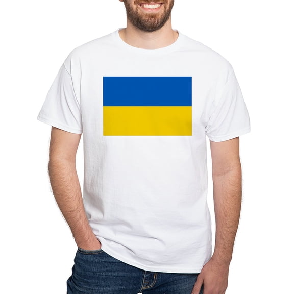 CafePress - Free Ukraine T Shirt - Men's White Classic Cotton T-Shirts