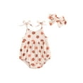 thumbnail image 2 of Musuos Baby Girl Summer Romper 3M 6M 12M 18M Cute Floral/Strawberry Print Sleeveless Tie Strap Bodysuit Newborn Playsuit, 2 of 10