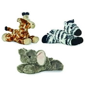 Aurora 31289, 16609, 16607 Jungle Animals - Elephant, Giraffe, and Zebra Bundle of 3 Plush, Multi-Color