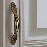 GlideRite 3 in. Center Twisted Cabinet Pull Hardware Handle, Antique Brass