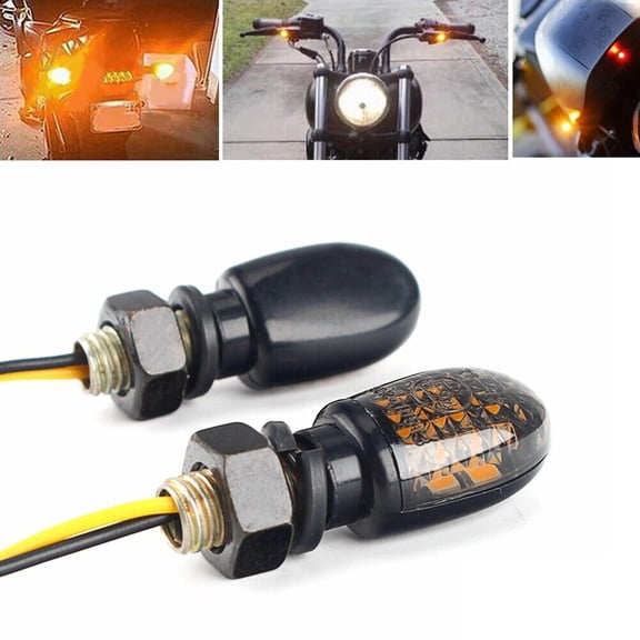Motorcycle For Mini LED Turn Signal Indicators Amber Lights Blinker For Dyna