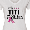 thumbnail image 4 of Inktastic Breast Cancer Awareness My Titi is a Fighter Women's V-Neck T-Shirt, 4 of 5