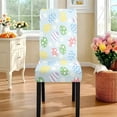 thumbnail image 3 of TSOVTHRID Colorful Easter Eggs Print Tablecloth with Stretch Dining Chair Slipcover Set Washable Chair Protector Cover Table Cloth for Banquet Party Home Easter Decor, 7 Pcs, 3 of 6