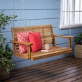 thumbnail image 2 of Afuera Living Modern / Contemporary Outdoor Acacia Wood Porch Swing in Teak, 2 of 12