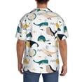 thumbnail image 3 of KLL Cute Whale Print Men's Shirt Short Sleeve Button Down Summer Cuba Beach Shirts- Small, 3 of 5