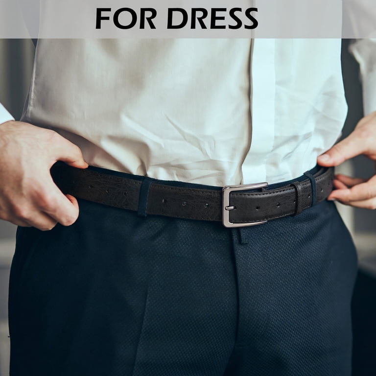 Bocaoying Men's Genuine Leather Belt 3-Pack, Black & Brown photo 6