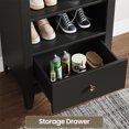 thumbnail image 4 of Arched Cabinet, 71" Tall Kitchen Pantry Cabinet, 8 Tiers Arched storage Cabinet with Doors and Shelves, Bookcase for Entryway, Hallway, Living Room, Black, 4 of 8