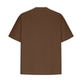 thumbnail image 6 of Plus Size Women's Relaxed Fit V Neck Short Sleeve Solid Pullover Top Comfy Breathable Soft Casual Daily Wear Weekend Outfits | CSEONE,Coffee 2XL, 6 of 7