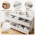 thumbnail image 3 of Ktaxon Fluted 6 Drawer Double Dresser Wood Dresser Storage Cabinet Drawer Organizer Chest of Drawers for Bedroom, White, 3 of 11