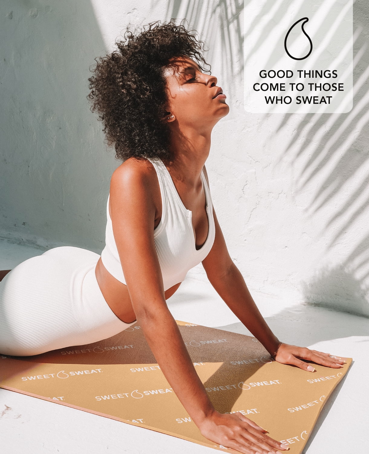 Sweet Sweat Yoga Mat - Dual Sided W/ Strap, Tan