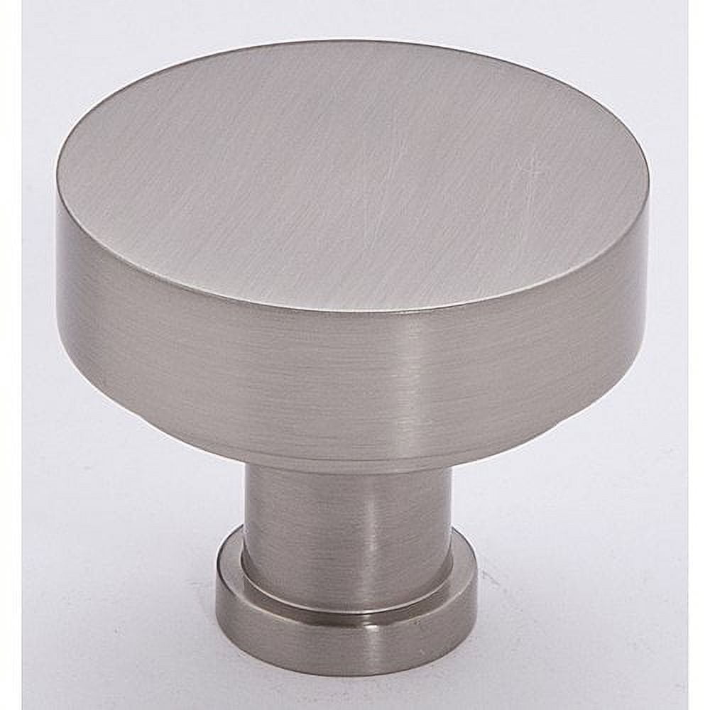 Alno A716-18-SN Moderne 1-1/8" Round Modern Disc Mushroom Solid Brass Cabinet Knob /