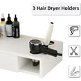 thumbnail image 3 of DreamCurship Wall Mount Salon Stations, Barber Station with 3 Hair Dryer Holder, Beauty Salon Spa Equipment with 2 Drawers, 1 Storage Cabinet, White, 3 of 7
