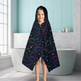 thumbnail image 6 of Colorful Doodle Dinosaurs Dark Pattern Hooded Bath Towel，50"x30" for Ages 3 To 12 Kids, Quick Dry Lightweight Soft Microfiber Hood Beach Towel Cover Up for Kids, 6 of 7