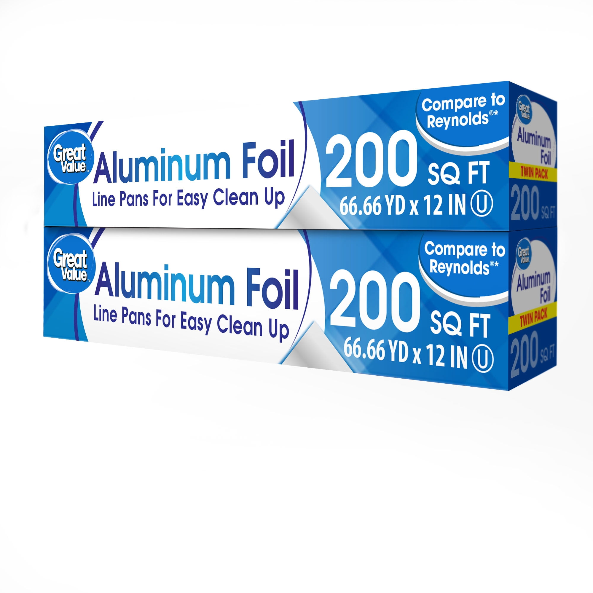 2 Pack Great Value Aluminum Foil 75 sq ft. 