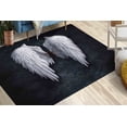thumbnail image 2 of Kitchen Rug, Banksy Rugs, Street Rugs, Cool Rug, Corridor Rugs, Gift Rugs, Banksy Wing Rug, Banksy White Wings Rug, Classic Rugs, Black Rug, 2.6'x6.5' - 80x200 cm, 2 of 8