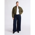 thumbnail image 2 of Scoop Women's Cropped Bomber Jacket, Midweight, Sizes XS-XXL, 2 of 5