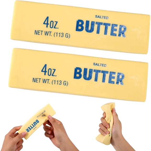 Slow Rising Squishy,Taba Squishy, Stress Balls,Stress Relief & Fidget Toys for ADHD,Party Favor Gift (Butter stick-2pcs)