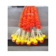 thumbnail image 2 of Artificial Marigold Fluffy Flowers & Tuberose (Rajnigandha) Clustered Garlands - 5 Feet, 2 Pieces, Dark Orange | Flowers Garlands For Festive, Pooja, Wedding, Housewarming, 2 of 4