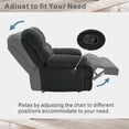 thumbnail image 5 of QuzyAor Manual Rocker Recliner Chair, Nubby Fabric Overstuffed with Plush Armrests, for Living Room Office, Gray, 5 of 10