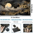 thumbnail image 4 of Golden Moon Desk Pad Black Desk Mat XXL Mouse Gaming Pads, Starry Sky Keyboard Pads Extra Large Desktop Computer Mats with Non-Slip Base & Stitched Edges, Vintage Office Decor 31.5" x 15.7", 4 of 13