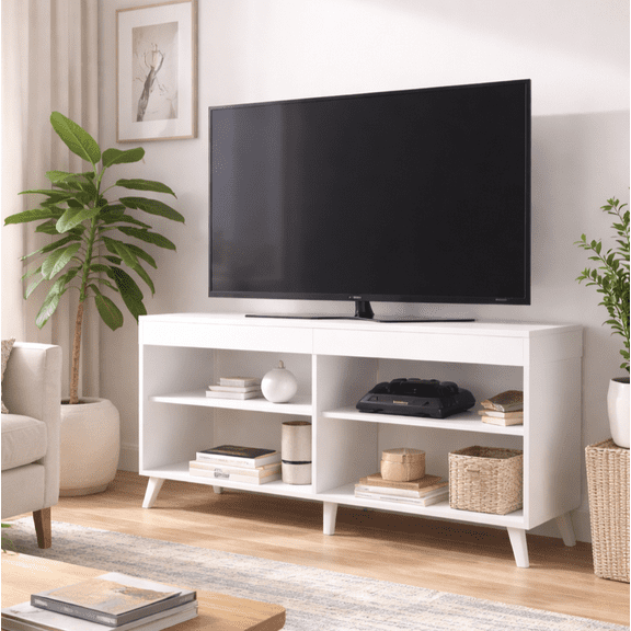 Mueble para TV MADIK Estilo Nórdico Minimalista - Blanco - Soporta hasta 55" Modelo 3982.0002