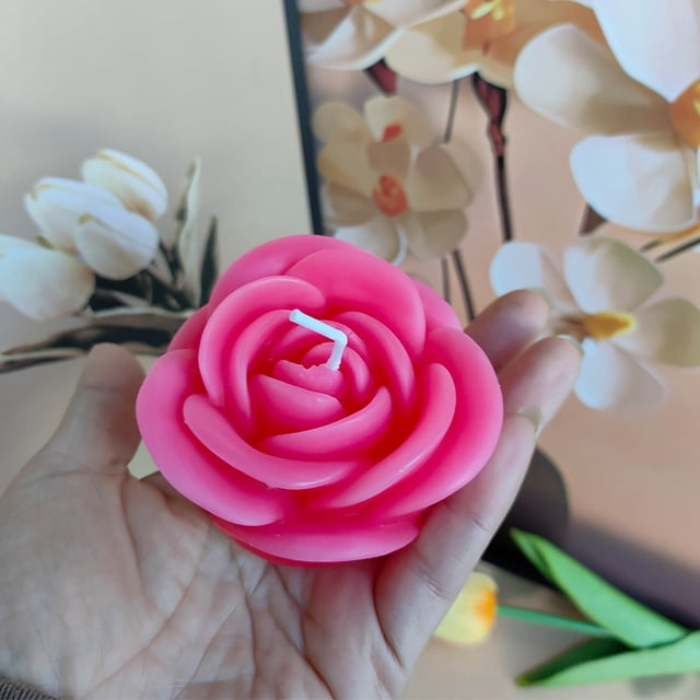 Xihbxyly Vela de San Valentín, Diseño de Rosa En Forma de Corazón, Cera de Soja de Larga Duración, Aroma Relajante a Rosa, Elegante Decoración Del Hogar, Regalo Perfecto para Mujeres, Ideal para Cump