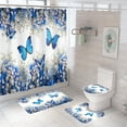 thumbnail image 4 of CSCHome Butterfly Shower Curtain, Waterproof Fabric for Bathroom, Shower Curtain Machine Washable, 59X71inch, Blue, 4 of 5