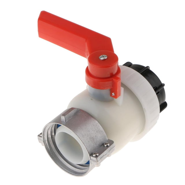Valve à Bille Vissée HDPE Réservoir 1000L IBC DN50 50mm Diamètre d'Entrée 2 Pouces 62mm